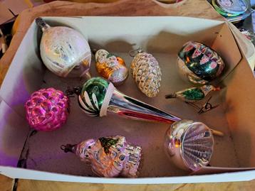 vintage kerstballen / ornamenten (6) beschikbaar voor biedingen