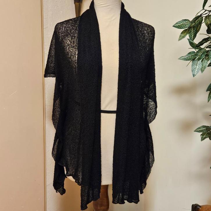 Zwart gaas vestje tuniekje (made Indonesia) incl verzend, Kleding | Dames, Blouses en Tunieken, Zo goed als nieuw, Maat 46/48 (XL) of groter