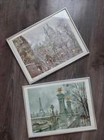 Set van 2 ingelijste Parijse stadsgezichten – Pont Alexandre, Ophalen of Verzenden