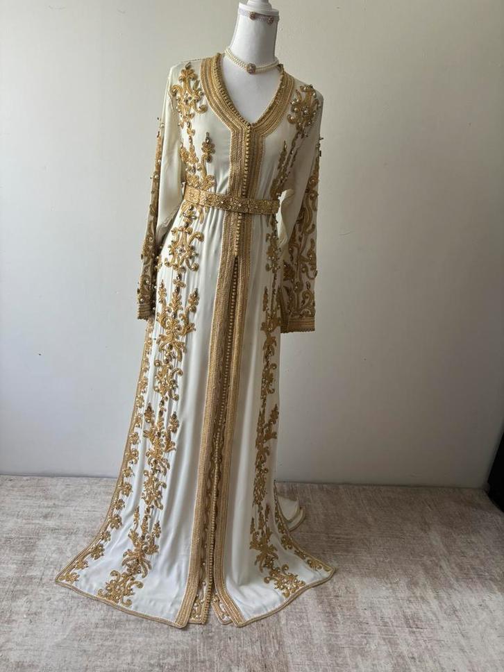 Takchita te HUUR, Kleding | Dames, Gelegenheidskleding, Zo goed als nieuw, Overige typen, Maat 46/48 (XL) of groter, Blauw, Ophalen