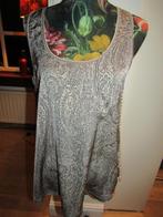 F226 EDC mt L top beige taupe streepje chiffon tricot, Verzenden, Beige, Maat 42/44 (L), Zo goed als nieuw