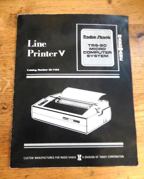 Radio Shack Line Printer V handleiding - Tandy, Computers en Software, Vintage Computers, Ophalen of Verzenden