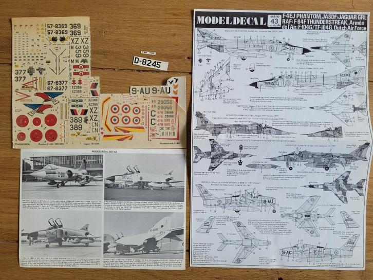 1:72 1/72 Modeldecal F-4EJ Phantom, JASDF; Jaguar GR1, RAF;, Hobby en Vrije tijd, Modelbouw | Vliegtuigen en Helikopters, Zo goed als nieuw