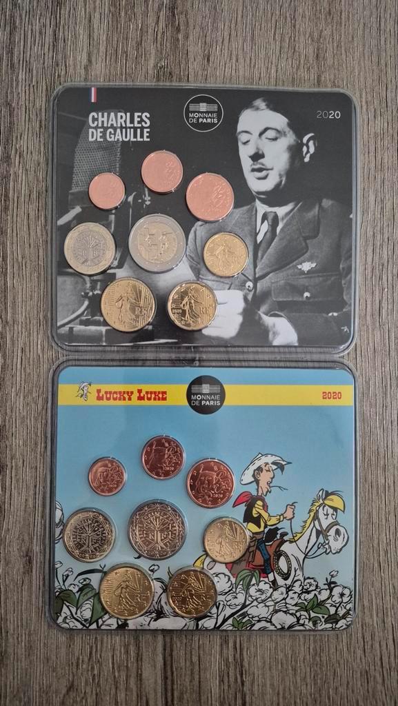 Charles de Gaulle 2020 en Lucky Luke 2020 BU Muntsets, Postzegels en Munten, Munten | Europa | Euromunten, Setje, Overige waardes