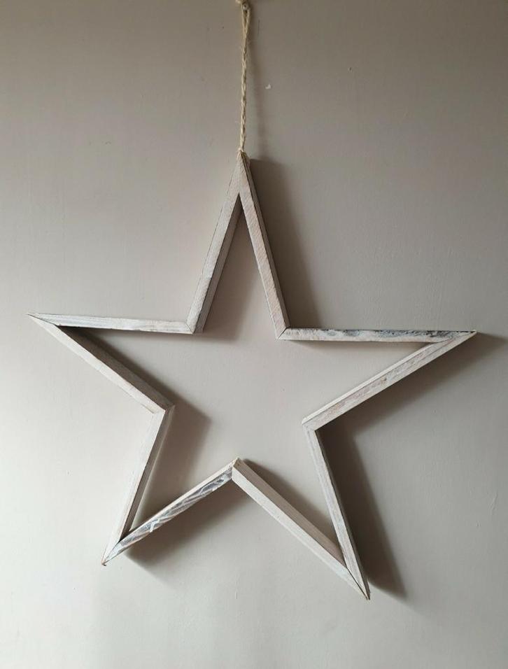 Houten ster wit groot, Diversen, Kerst, Zo goed als nieuw, Ophalen of Verzenden