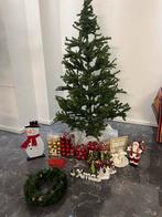 Kunstkerstboom 210 cm + Versiering en verlichting, Diversen, Kerst, Ophalen, Onbekend, Zo goed als nieuw, Onbekend
