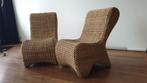 Set van 2 gave, stevige rieten lounge stoelen, Ophalen, Twee, Bruin, Riet of Rotan