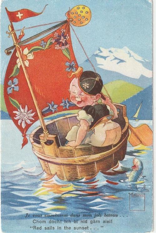 JONGEN TEKN MINOUVIS UIT 1948 ZEER MOOIE OUDE KAART KH198, Verzamelen, Ansichtkaarten | Themakaarten, Gelopen, 1940 tot 1960, Kinderen