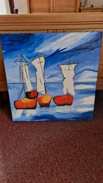 doek olieverf boten opbr.voor stg. Slava Oekraïne Foundation, Ophalen of Verzenden, Zo goed als nieuw, Schilderij, 50 tot 75 cm