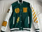 Off white varsity jas leer, Kleding | Heren, Ophalen of Verzenden, Zwart