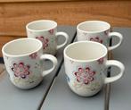 Set van 4 Yet kopjes met bloemenmotief, Huis en Inrichting, Keuken | Servies, Keramiek, Ophalen of Verzenden, Zo goed als nieuw
