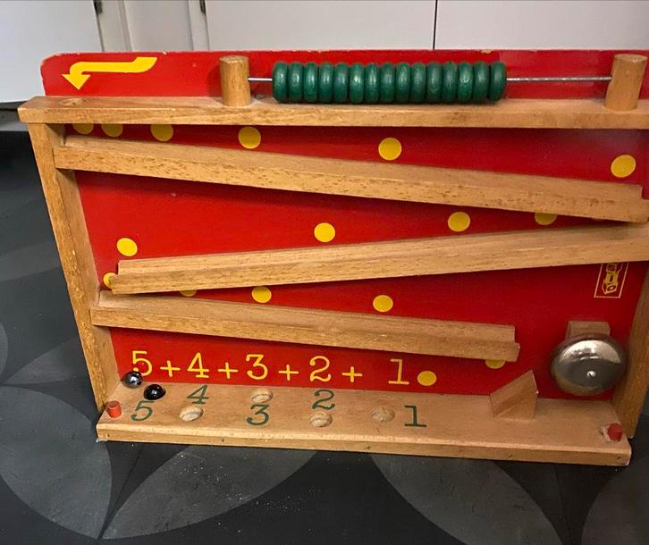 Houten Knikkerbaan met Rekenfunctie, Kinderen en Baby's, Speelgoed | Educatief en Creatief, Gebruikt, Bouwen, Ophalen of Verzenden