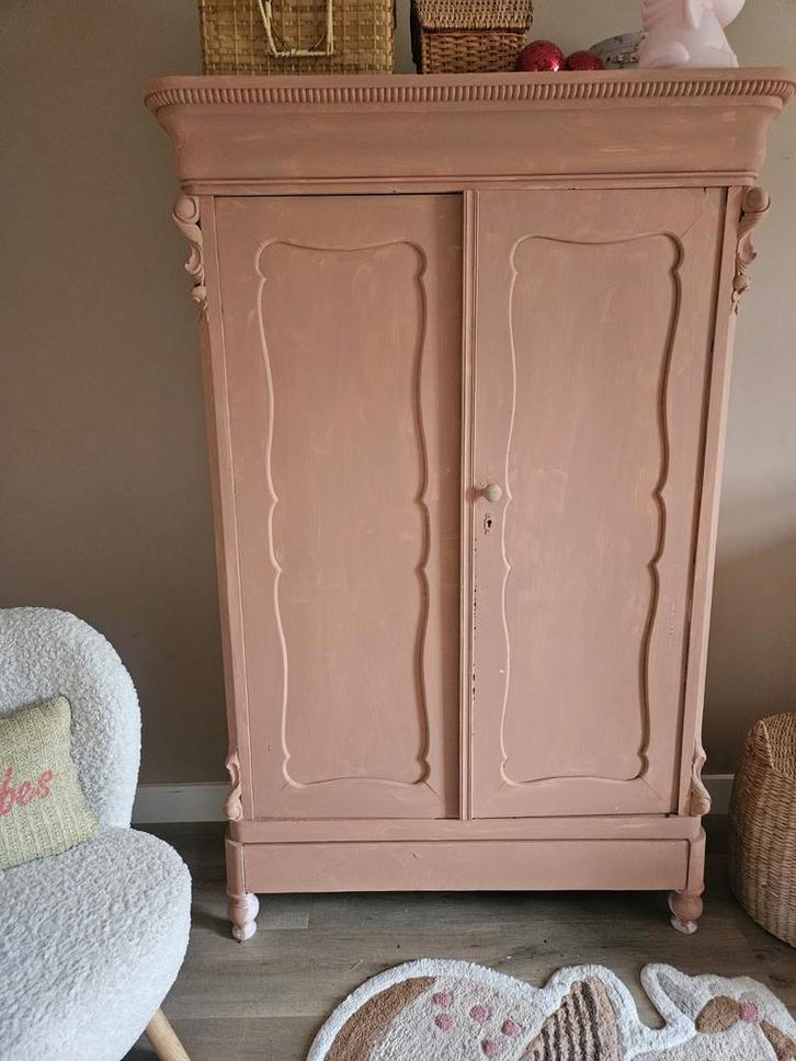 Roze Brocante Baby/Kinderkast, Huis en Inrichting, Kasten | Kledingkasten, Gebruikt, 150 tot 200 cm, 50 tot 100 cm, 25 tot 50 cm