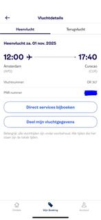 Retourvlucht Curaçao voor 2 pers TUI incl. bagage en stoelen, Tickets en Kaartjes, Twee personen, Vliegtuig, Met bestemming of datum