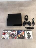 PlayStation 3 Slim met games en controller, Ophalen of Verzenden, Gebruikt, Met 1 controller, Met games
