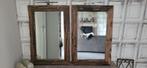 Stoere Drift wood  spiegels met verlichting, Huis en Inrichting, Woonaccessoires | Spiegels, Ophalen, Zo goed als nieuw, Minder dan 100 cm