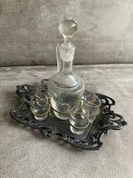 Antiek likeurset met karaf en glaasjes, Antiek en Kunst, Antiek | Glas en Kristal, Ophalen of Verzenden