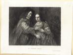 C. L. van Kesteren naar Rembrandt ets "De Joodsche Bruid", Ophalen, Minder dan 50 cm, Gebruikt, Oorspronkelijke maker