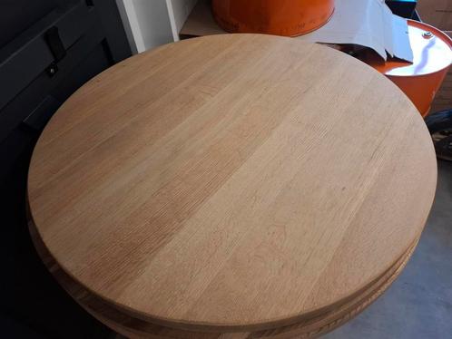 Massief eiken (hang) tafelblad, Huis en Inrichting, Tafels | Salontafels, Nieuw, Minder dan 50 cm, 100 tot 150 cm, Rond, Eikenhout