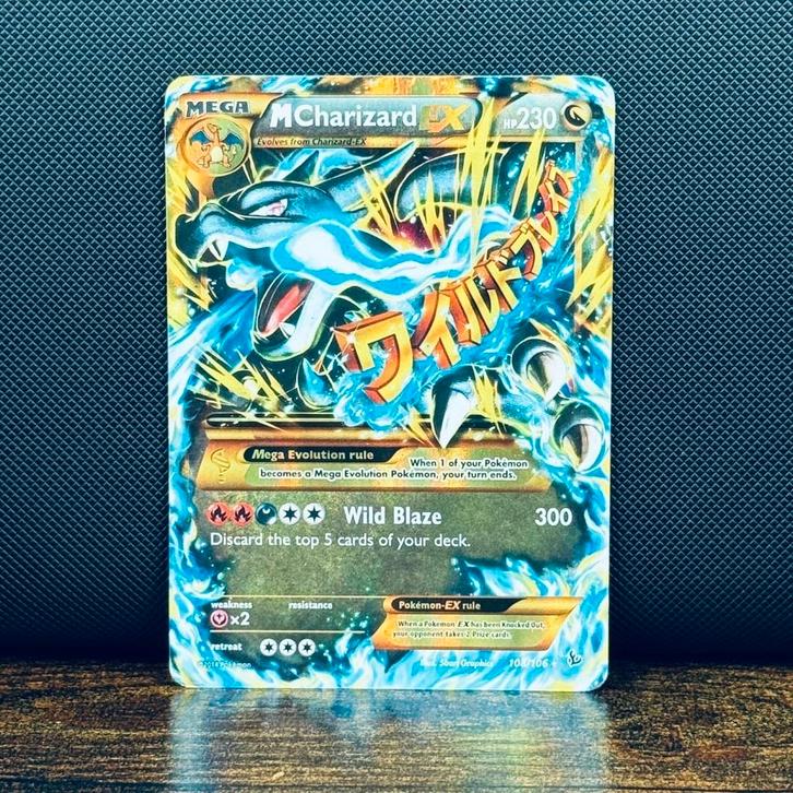Mega Charizard EX Flashfire 108/106 Pokémonkaart, Hobby en Vrije tijd, Verzamelkaartspellen | Pokémon, Gebruikt, Losse kaart, Foil
