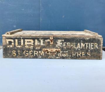 houten kist / koffer met tekst,landelijk,brocante beschikbaar voor biedingen