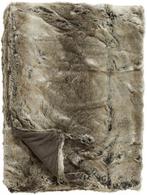 Luxe Bont Plaid Grijze Wolf Deken 150x200 + 2 kussens 45x45, Ophalen of Verzenden, Zo goed als nieuw