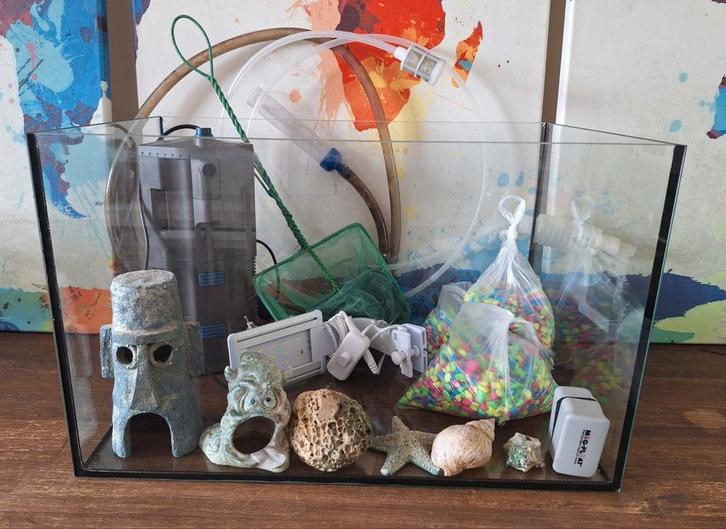 Complete aquariumset 35 liter zgan, Dieren en Toebehoren, Vissen | Aquaria en Toebehoren, Zo goed als nieuw, Leeg aquarium, Ophalen
