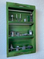 Tinnen Miniaturen met Vintage Rekje, Ophalen of Verzenden