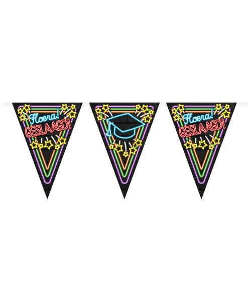 Vlaggenlijn neon – geslaagd (7012916), Hobby en Vrije tijd, Feestartikelen, Nieuw, Versiering, Overige, Ophalen of Verzenden