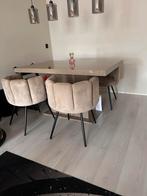 Chique taupe eettafel, Ophalen of Verzenden, Zo goed als nieuw, Rechthoekig, 50 tot 100 cm