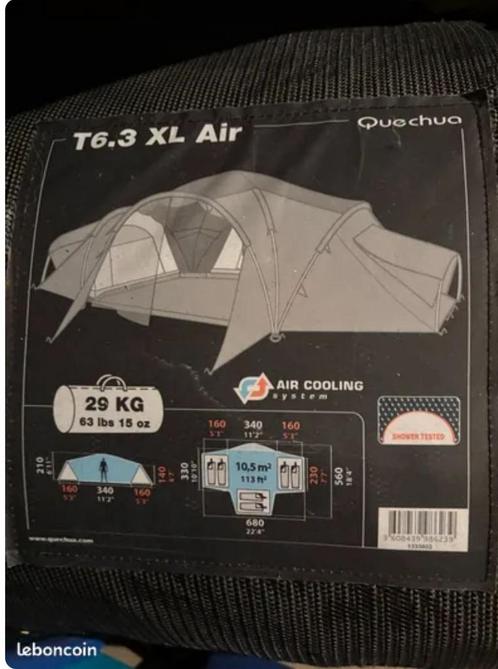 Quechua tent T6.3 XL Air. In goede staat. Bieden mag ook!, Caravans en Kamperen, Tenten, tot en met 6, Gebruikt, Ophalen of Verzenden