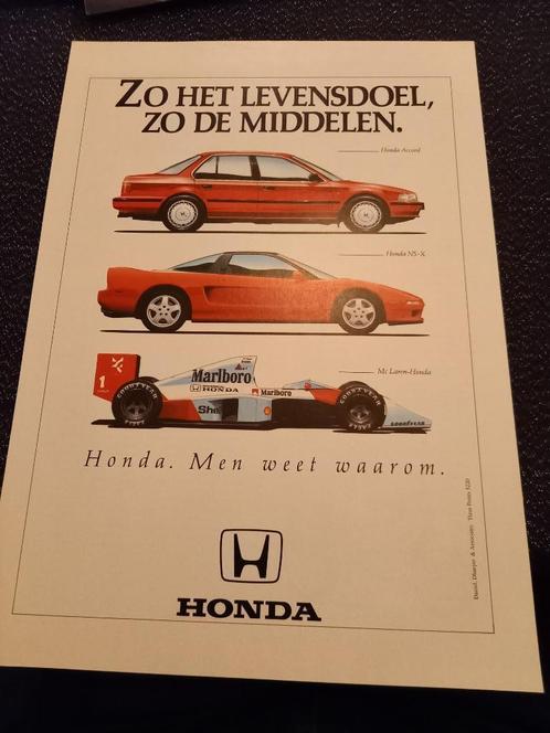 ads reclame HONDA ACCORD McLaren CRX VTi, Verzamelen, Automerken, Motoren en Formule 1, Gebruikt, Auto's, Ophalen of Verzenden