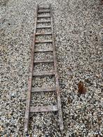3 Houten enkele ladders van 12 - 14 of 20 treden, Doe-het-zelf en Verbouw, Ladders en Trappen, Ophalen, Gebruikt, Ladder, 2 tot 4 meter