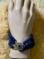 lapis lazuli zilveren slot saffier, Ophalen of Verzenden, Zo goed als nieuw, Blauw, Zilver