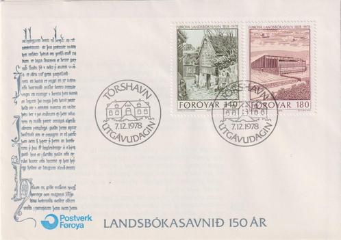 Foroyar 1978 Sa066 Bibliotheek 150 jaar gebouwen, Postzegels en Munten, Postzegels | Eerstedagenveloppen, Onbeschreven, Europa