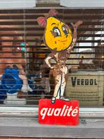 Vintage Esso Reclamebord 'Qualite' Pin Up, Verzamelen, Merken en Reclamevoorwerpen, Reclamebord, Gebruikt, ., Ophalen of Verzenden