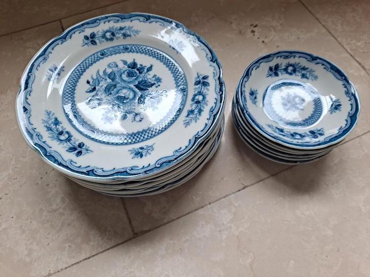 Blue Rose gebakschoteltjes en schaaltjes 8 om 6 stuks, Antiek en Kunst, Antiek | Porselein, Ophalen of Verzenden