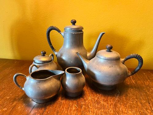 Collectie tinnen kannen & potjes METAWA Holland (vintage), Antiek en Kunst, Antiek | Servies compleet, Ophalen of Verzenden