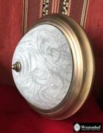 Klassiek plafondlamp vintage plafonniere messing goud brons,, Ophalen of Verzenden, Zo goed als nieuw, Overige materialen
