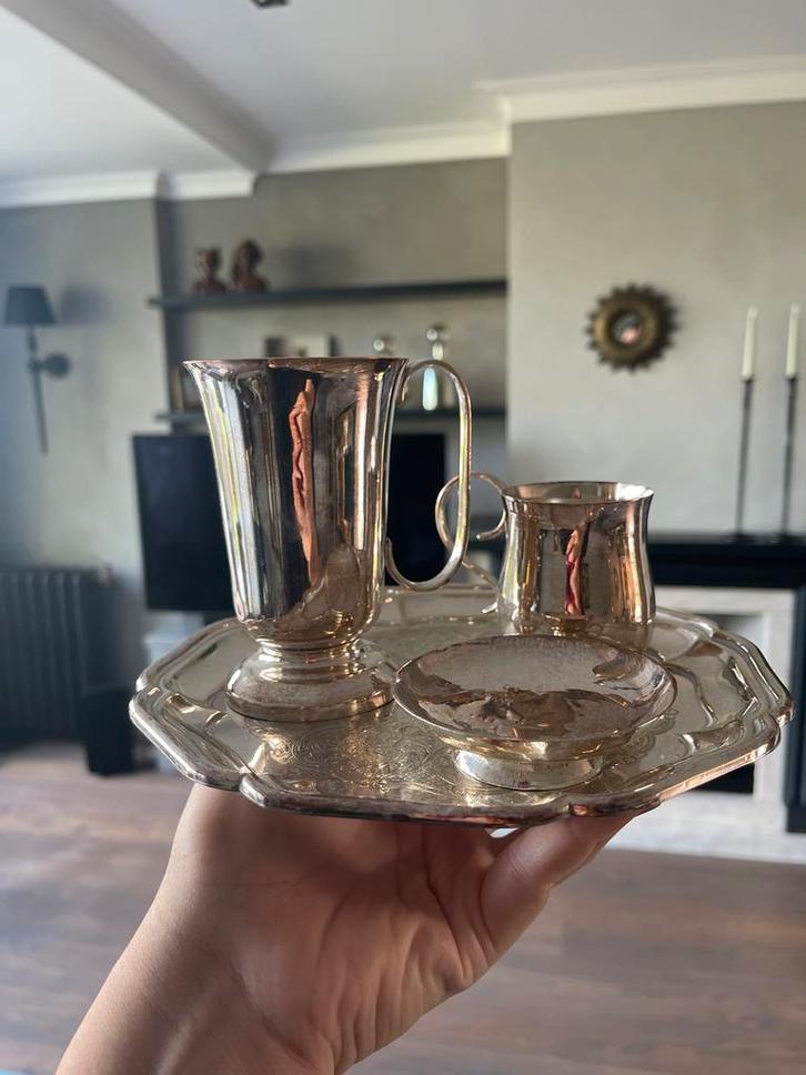 Verzilverd Koffie/Thee Set, Antiek en Kunst, Antiek | Goud en Zilver, Zilver, Ophalen of Verzenden