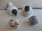4 keramische vogel beeldjes, Ophalen of Verzenden, Zo goed als nieuw, Dier