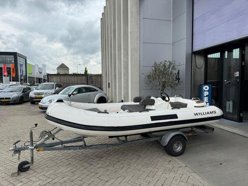 Williams 385 Turbojet RIB 101PK INRUIL MOGELIJK!, Watersport en Boten, Speedboten, Zo goed als nieuw, 3 tot 6 meter, Benzine, Minder dan 70 pk