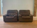 Gave retro DeSede fauteuil donkerbruin leer, Ophalen, Gebruikt, Leer, 75 tot 100 cm