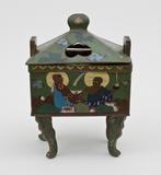 Wierookbrander Cloisonné Koro Japan Plm 1900 Monniken Figura, Ophalen of Verzenden, Brons