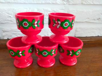 EMSA RETRO VINTAGE ROOD EIERDOPJES 60 70 80 HIPPIE BOHO beschikbaar voor biedingen