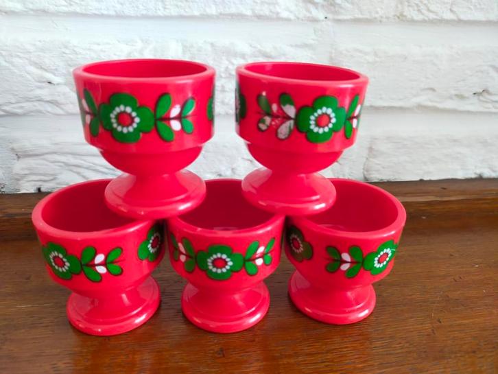 EMSA RETRO VINTAGE ROOD EIERDOPJES 60 70 80 HIPPIE BOHO, Verzamelen, Retro, Huis en Inrichting, Ophalen of Verzenden