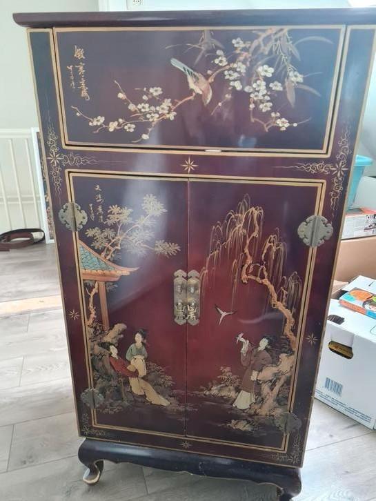 Chinese kast, Chinese bruidskast, chinese kast bovenklep, Huis en Inrichting, Kasten | Dressoirs, Gebruikt, 100 tot 150 cm, 25 tot 50 cm