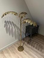 Gouden vloerlamp met 3 lichtpunten en sierlijke bladeren, Huis en Inrichting, Lampen | Vloerlampen, Ophalen, Zo goed als nieuw