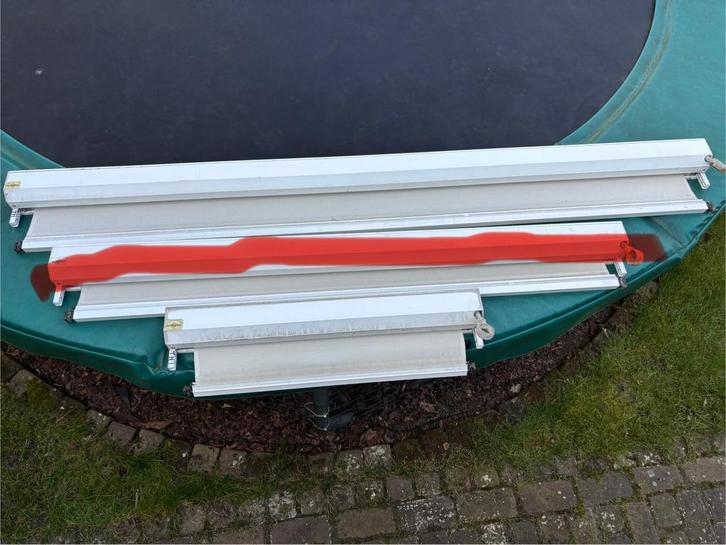 2 mooie screens zandkleurig doek in prima staat, Tuin en Terras, Zonneschermen, Gebruikt, Screen, Ophalen