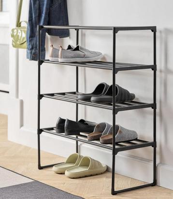 Stevige schoenenrek 4 schappen zwart! Meerdere beschikbaar beschikbaar voor biedingen